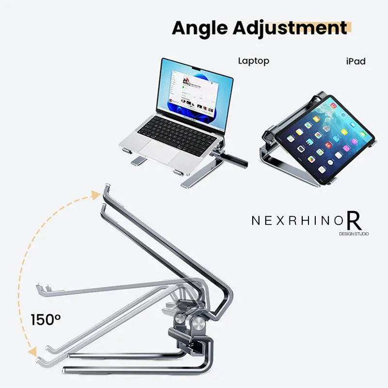 NexRhino Aluminum Alloy Anti-Slip Cooling Foldable Stand for Laptops and iPad