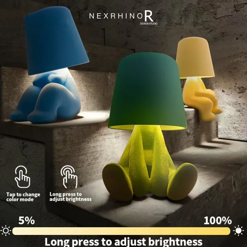 NexRhino LED Creative Table Lamp for Living Room, Bedroom, and Bedside – Charging Function,Cute Doll Design Table Lamp ,Stylish Decorative Ambient Lighting