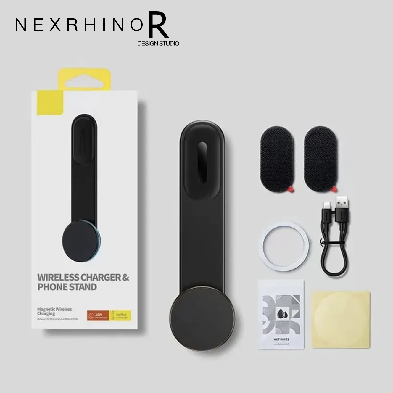 NexRhino Strong Magnetic Car Mount | Foldable MagSafe Phone Holder