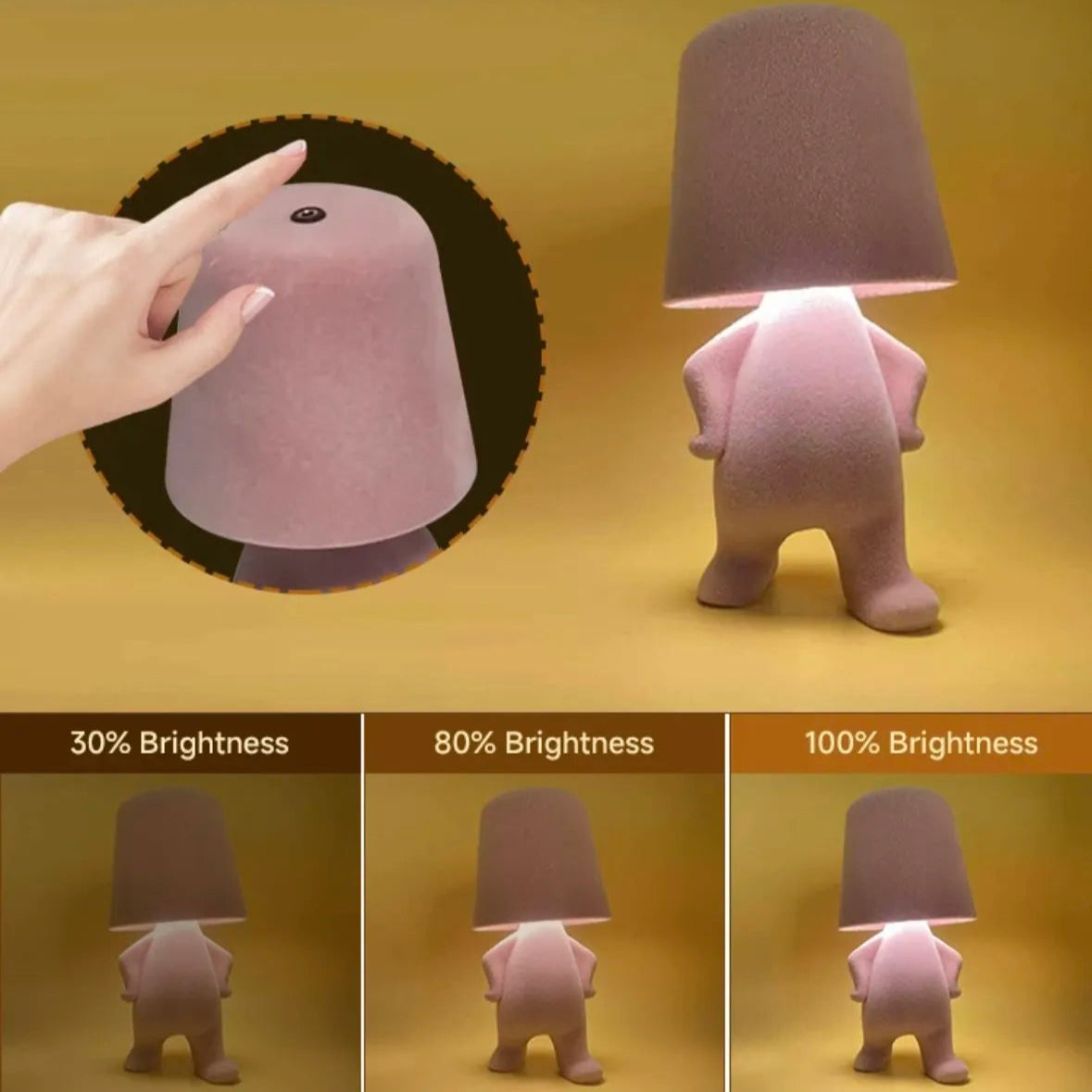 NexRhino LED Creative Table Lamp for Living Room, Bedroom, and Bedside – Charging Function,Cute Doll Design Table Lamp ,Stylish Decorative Ambient Lighting