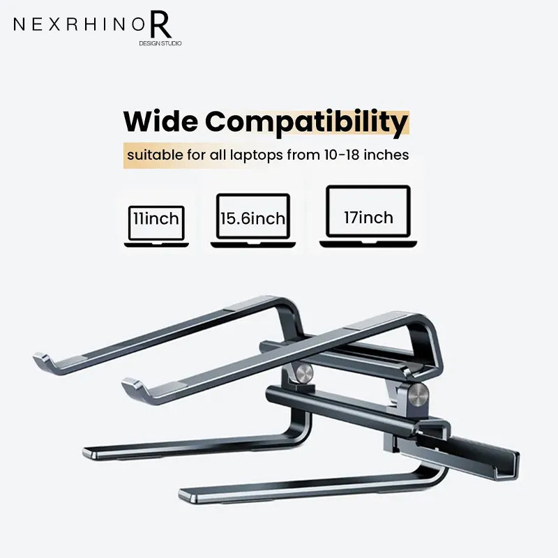 NexRhino Aluminum Alloy Anti-Slip Cooling Foldable Stand for Laptops and iPad
