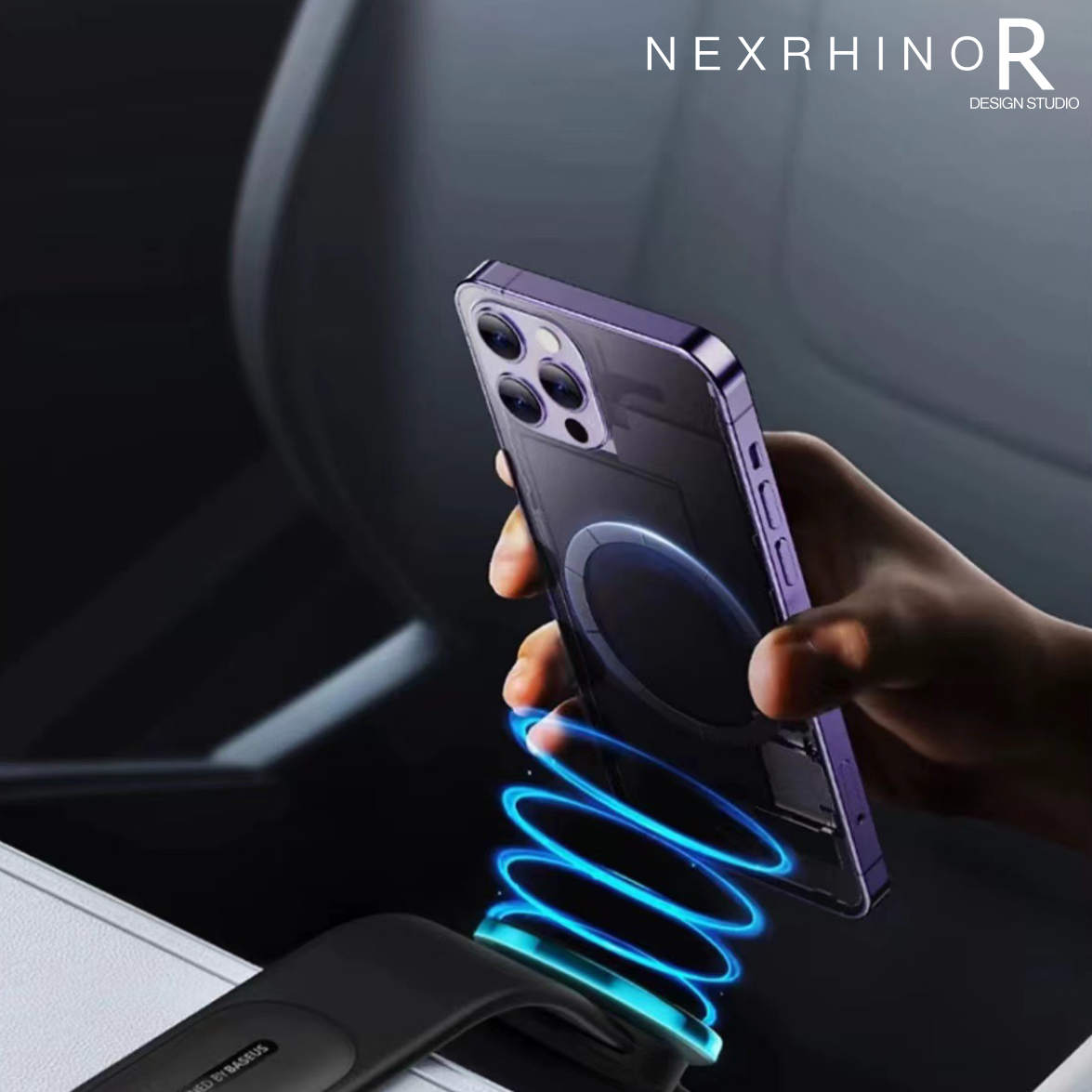 NexRhino Strong Magnetic Car Mount | Foldable MagSafe Phone Holder