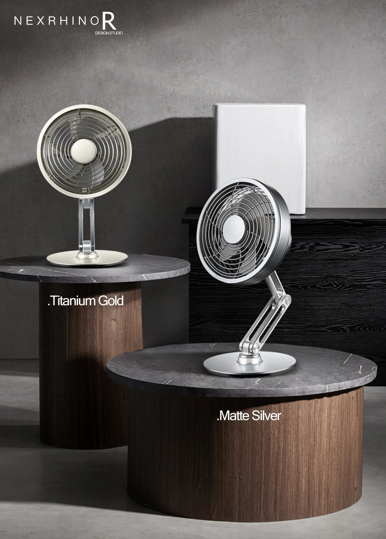 NexRhino AxisAir Extendable Metal Desk Fan Precision-Crafted Cooling with Modern Flexibility